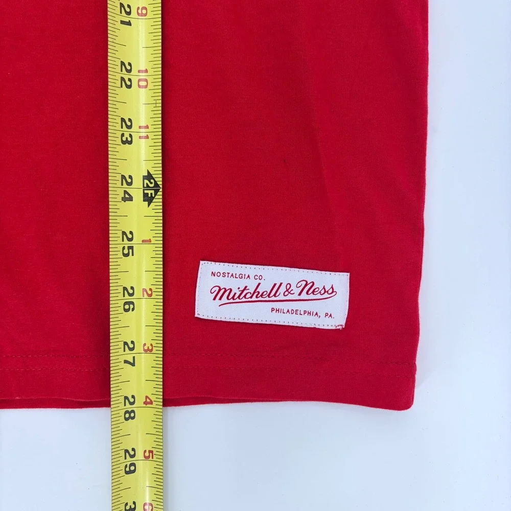 Mitchell & Ness Houston Rockets V-Neck Jersey Shirt Kids XL 18/20 Red Yellow NEW